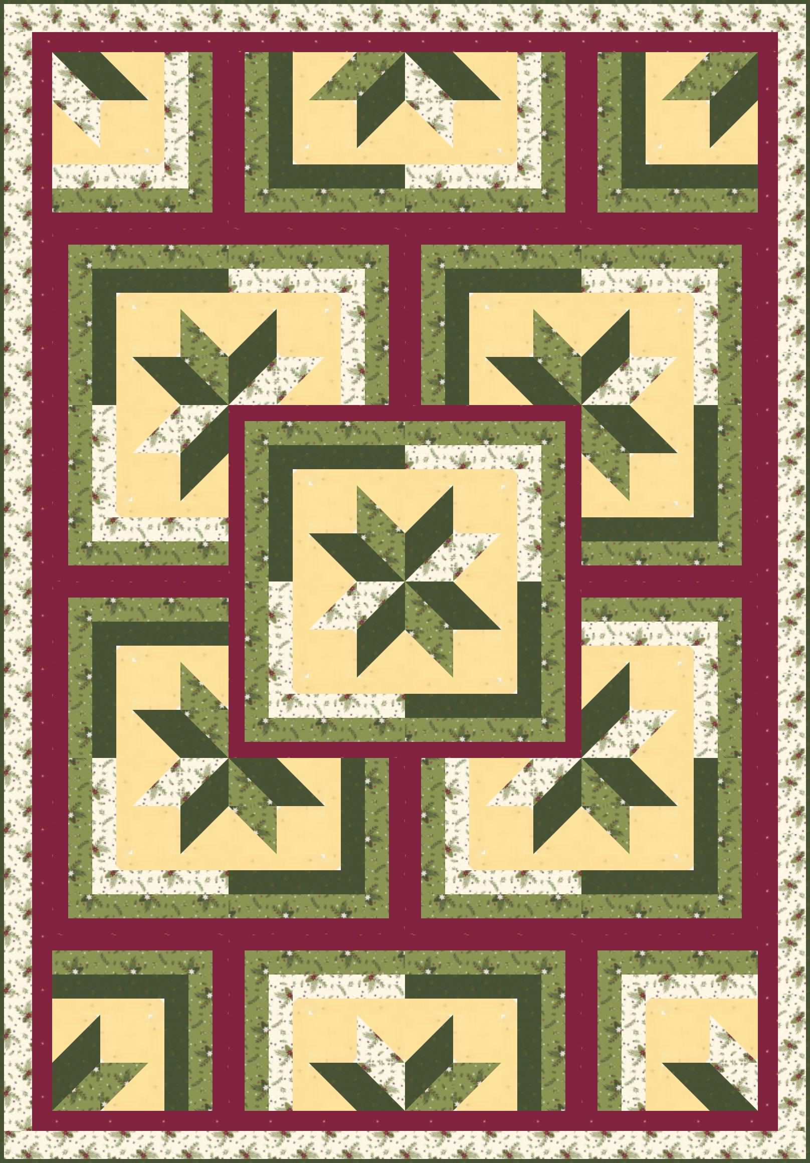LAST ONE!! Limited Edition Fabric Cafe Zenith Quilt Kit Featuring Riley Blake Silent Night Fabric Collection Finished Size: 50"x72"