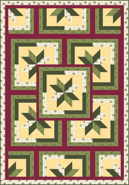 LAST ONE!! Limited Edition Fabric Cafe Zenith Quilt Kit Featuring Riley Blake Silent Night Fabric Collection Finished Size: 50"x72"