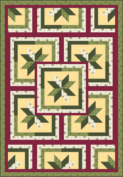 LAST ONE!! Limited Edition Fabric Cafe Zenith Quilt Kit Featuring Riley Blake Silent Night Fabric Collection Finished Size: 50"x72"