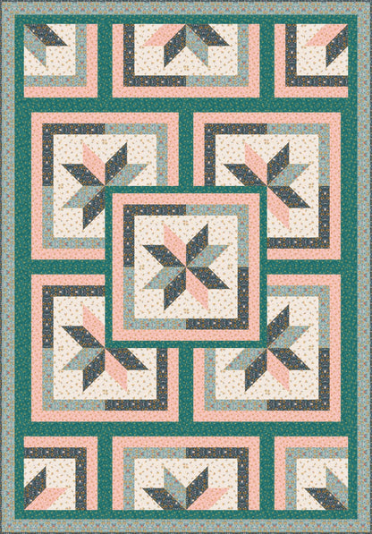 LIMITED EDITION!! Fabric Cafe Zenith Quilt Kit Featuring Lewis & Irene Wintertide Fabric Collection Finished Size: 50"x72"