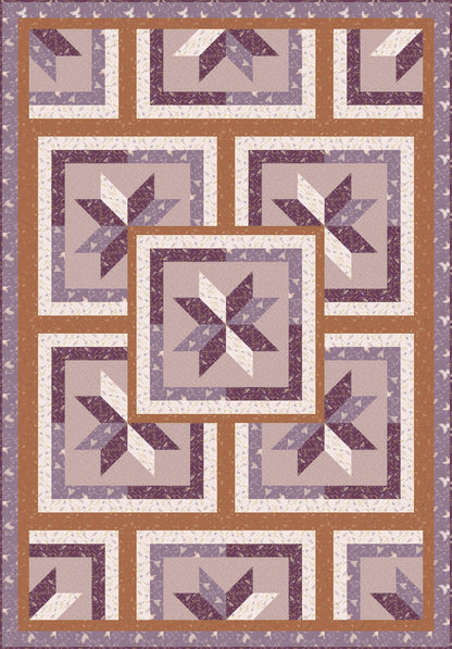 LIMITED EDITION!! Fabric Cafe Zenith Quilt Kit Featuring Lewis & Irene Meadowside Fabric Collection Finished Size: 50"x72"