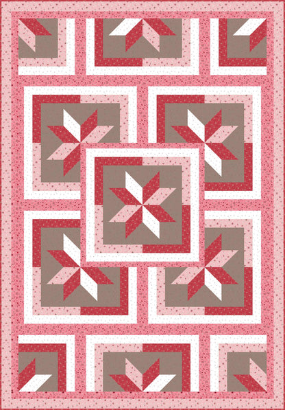LIMITED EDITION!! Fabric Cafe Zenith Quilt Kit Featuring Riley Blake To Grandmother's House Fabric Collection Finished Size: 50"x72"