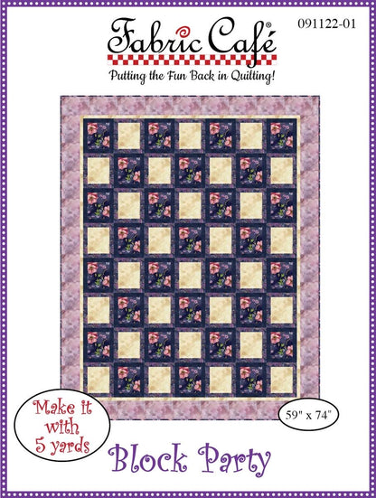 LIMITED EDITION!! Fabric Cafe Block Party Quilt Kit Featuring Lewis & Irene Wintertide Fabric Collection Finished Size: 59"x74"