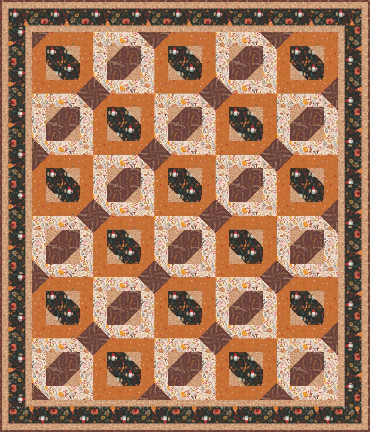 LIMITED EDITION!! Fabric Cafe Passage Quilt Kit Featuring Lewis & Irene Snuggle Season Fabric Collection Finished Size: 54”x63"
