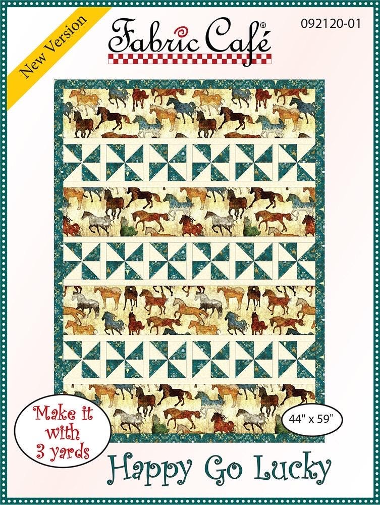 LIMITED EDITION Fabric Cafe Happy Go Lucky Quilt Kit Featuring Riley Blake To Grandmother's House Fabric Collection
