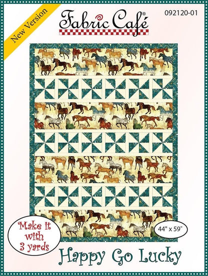 LIMITED EDITION Fabric Cafe Happy Go Lucky Quilt Kit Featuring Riley Blake To Grandmother's House Fabric Collection
