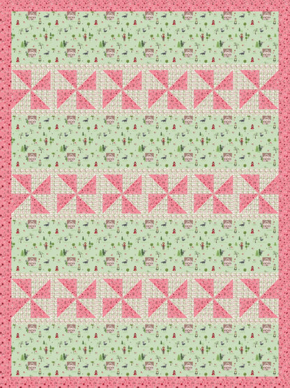 LIMITED EDITION Fabric Cafe Happy Go Lucky Quilt Kit Featuring Riley Blake To Grandmother's House Fabric Collection