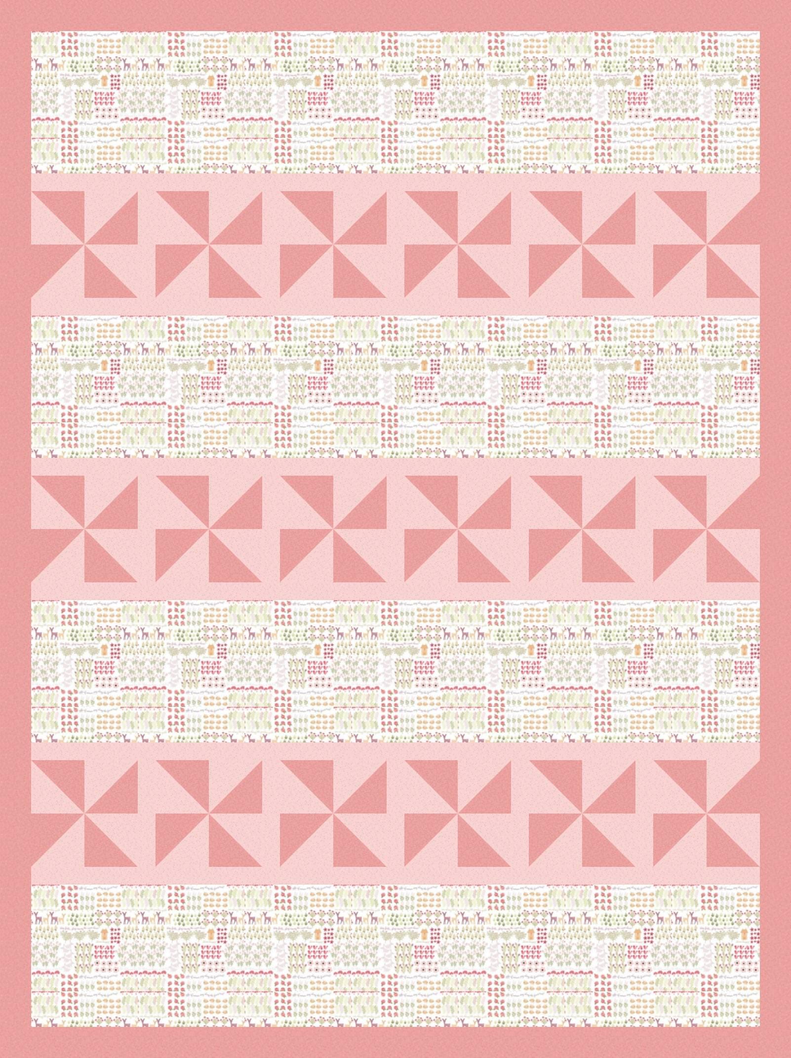 LIMITED EDITION Fabric Cafe Happy Go Lucky Quilt Kit Featuring Poppie Cotton Kaisley Rose Fabric Collection