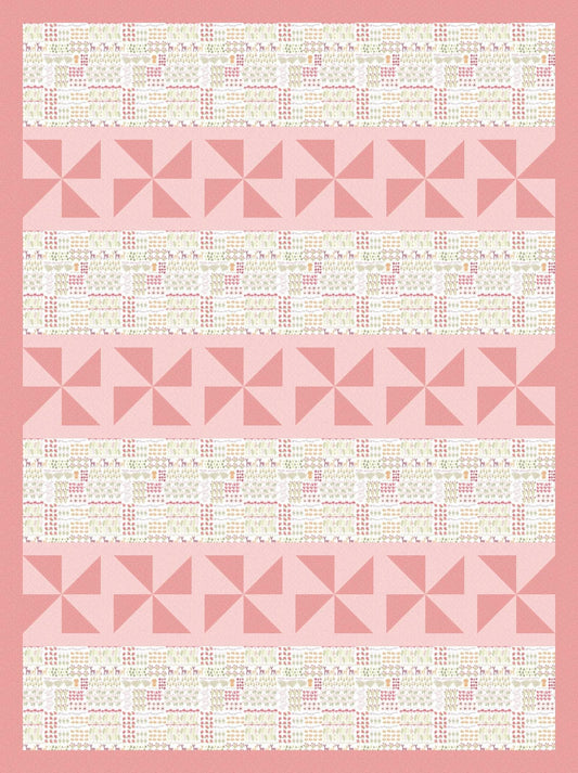 LIMITED EDITION Fabric Cafe Happy Go Lucky Quilt Kit Featuring Poppie Cotton Kaisley Rose Fabric Collection