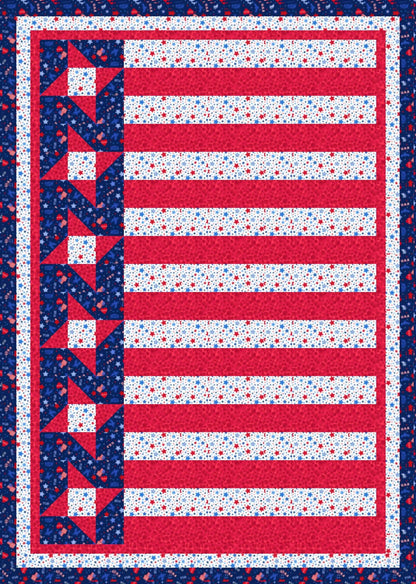 LIMITED EDITION Fabric Cafe Olde Glory Quilt Kit Featuring Lewis & Irene Americana Fabric Collection Finished Size: 44.5"x62.5"