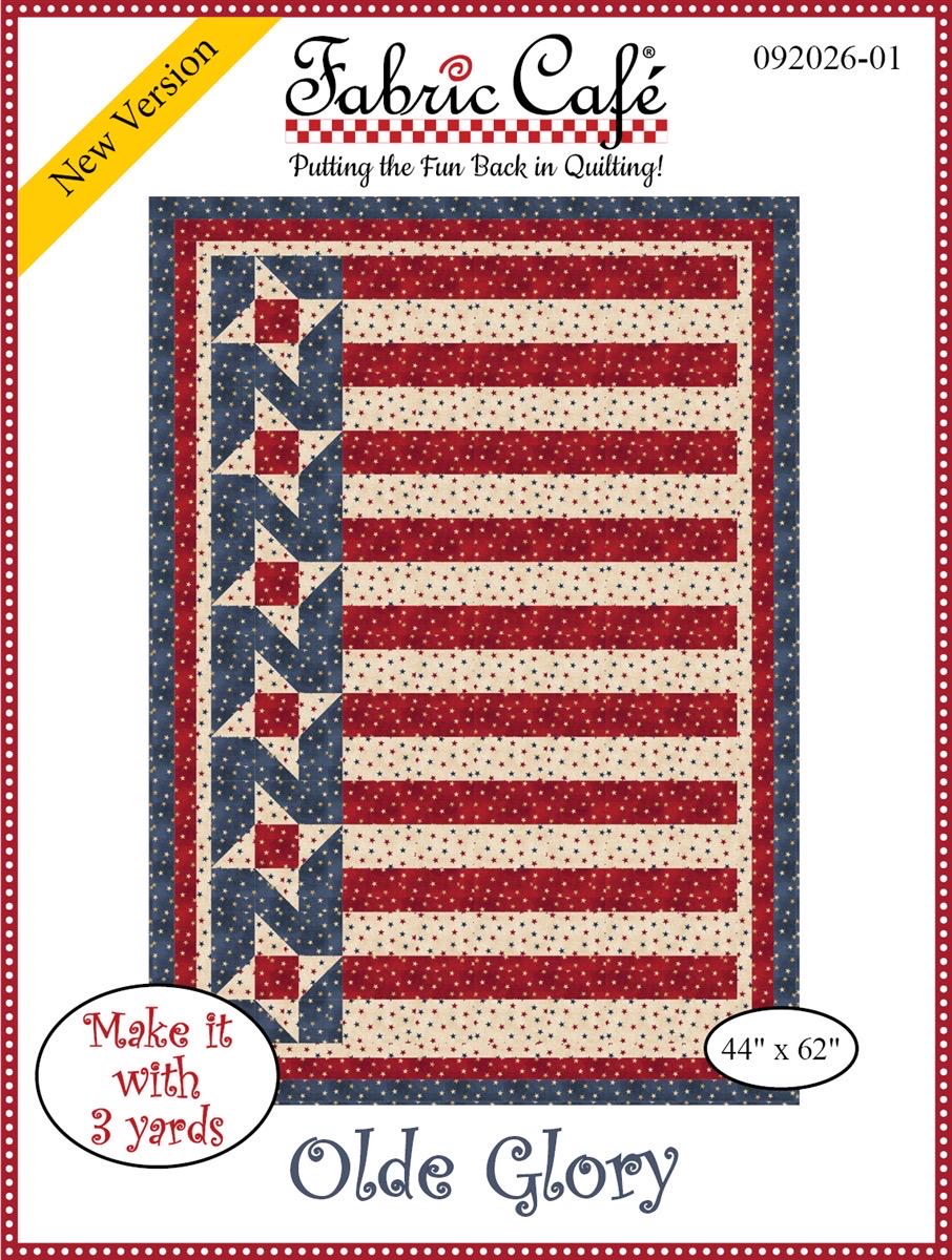 LIMITED EDITION Fabric Cafe Olde Glory Quilt Kit Featuring Lewis & Irene Americana Fabric Collection Finished Size: 44.5"x62.5"