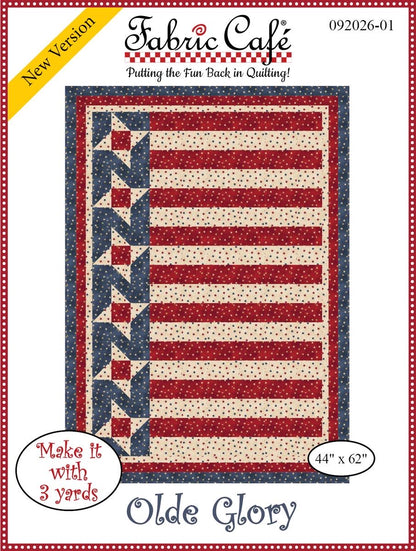 LIMITED EDITION Fabric Cafe Olde Glory Quilt Kit Featuring Lewis & Irene Americana Fabric Collection Finished Size: 44.5"x62.5"