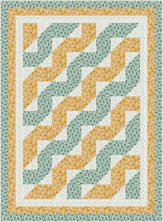 LIMITED EDITION!! Fabric Cafe Waves Quilt Kit Featuring Riley Blake Porch Swing Fabric Collection Finished Size: 44.5"x60.5"