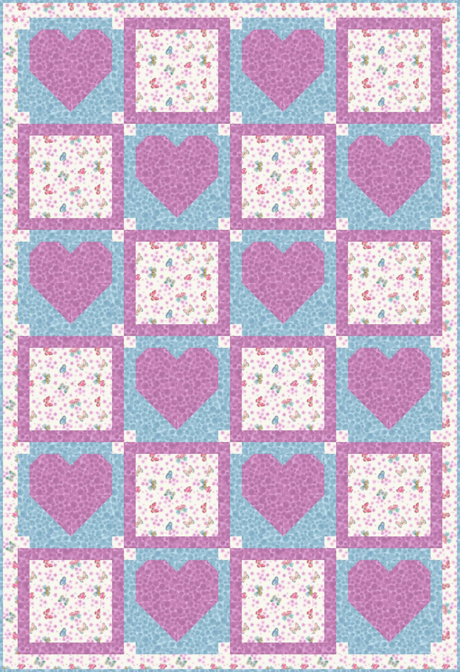LIMITED EDITION!! Fabric Cafe Amore Quilt Kit Featuring Lewis & Irene Love Blooms Fabric Collection Finished Size: 39"x57"