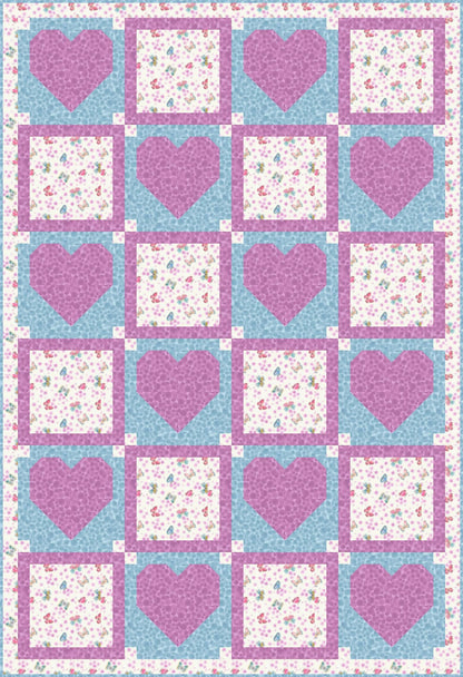 LIMITED EDITION!! Fabric Cafe Amore Quilt Kit Featuring Lewis & Irene Love Blooms Fabric Collection Finished Size: 39"x57"
