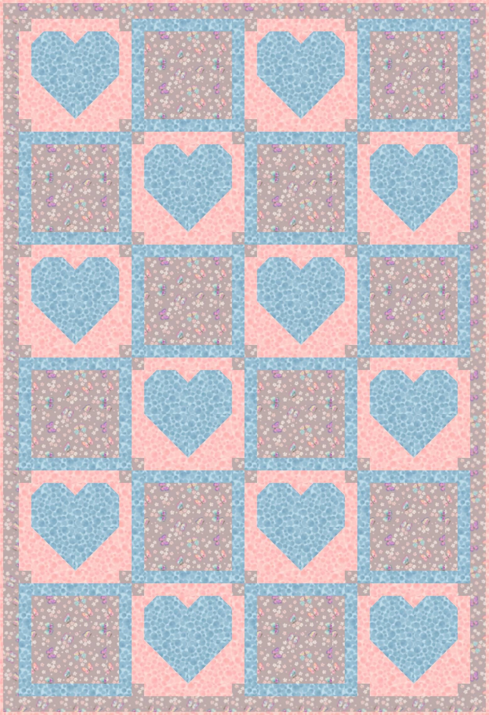 LIMITED EDITION!! Fabric Cafe Amore Quilt Kit Featuring Lewis & Irene Love Blooms Fabric Collection Finished Size: 39"x57"