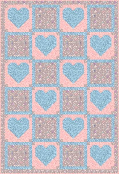 LIMITED EDITION!! Fabric Cafe Amore Quilt Kit Featuring Lewis & Irene Love Blooms Fabric Collection Finished Size: 39"x57"