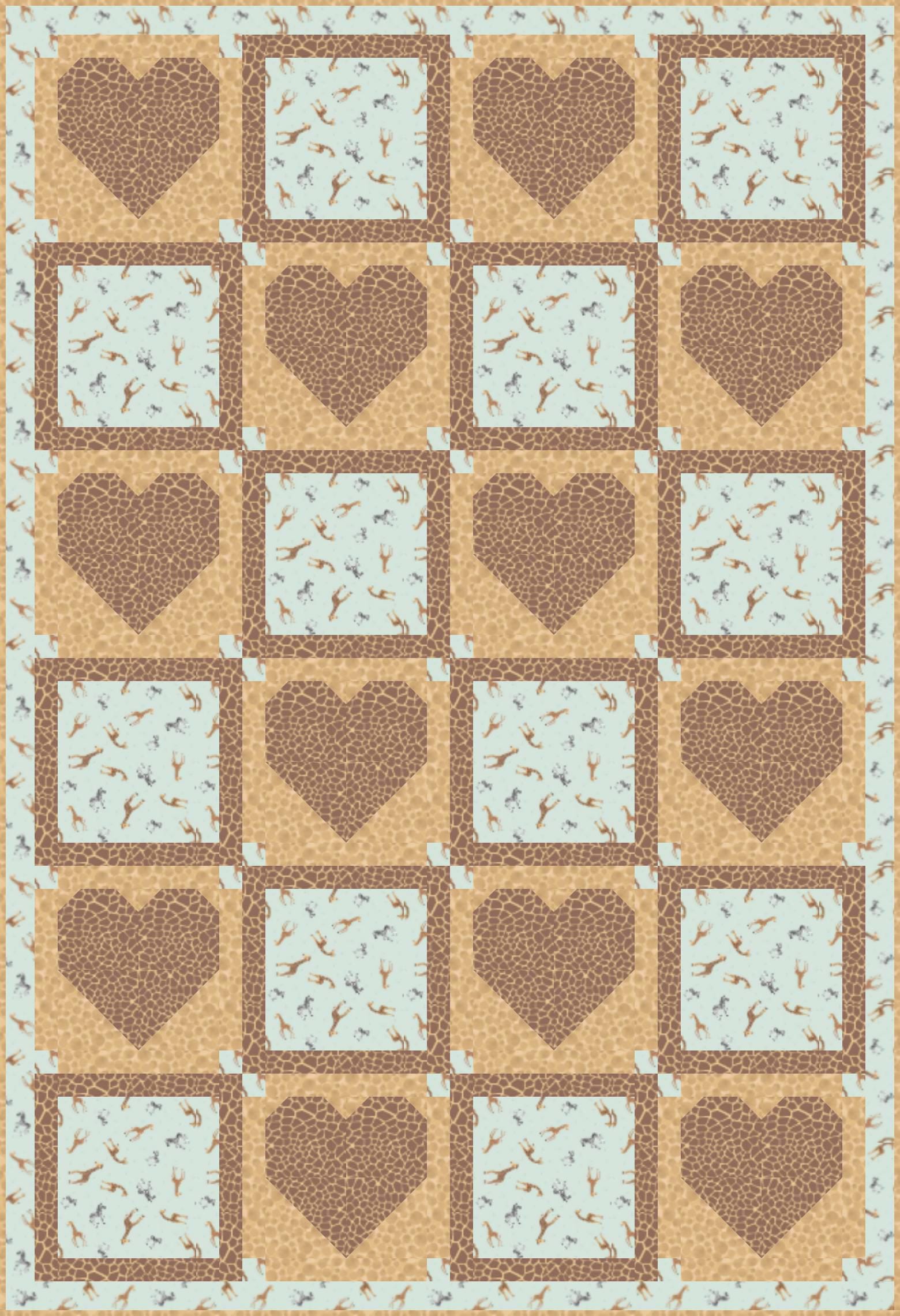 LIMITED EDITION!! Fabric Cafe Amore Quilt Kit Featuring Lewis & Irene Small Things Wild Animals Fabric Collection Finished Size: 39"x57"