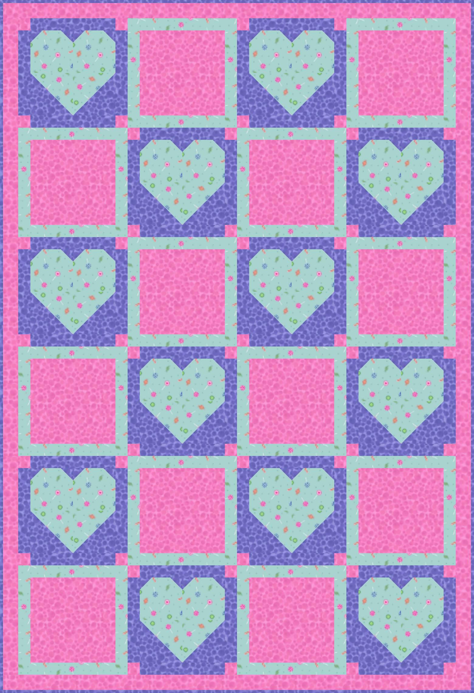 LIMITED EDITION!! Fabric Cafe Amore Quilt Kit Featuring Lewis & Irene Small Things Sweet Fabric Collection Finished Size: 39"x57"