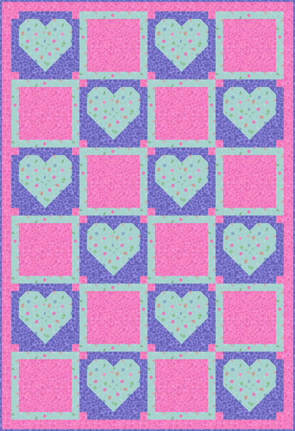 LIMITED EDITION!! Fabric Cafe Amore Quilt Kit Featuring Lewis & Irene Small Things Sweet Fabric Collection Finished Size: 39"x57"