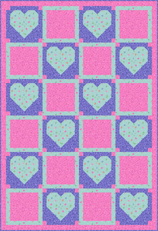 LIMITED EDITION!! Fabric Cafe Amore Quilt Kit Featuring Lewis & Irene Small Things Sweet Fabric Collection Finished Size: 39"x57"