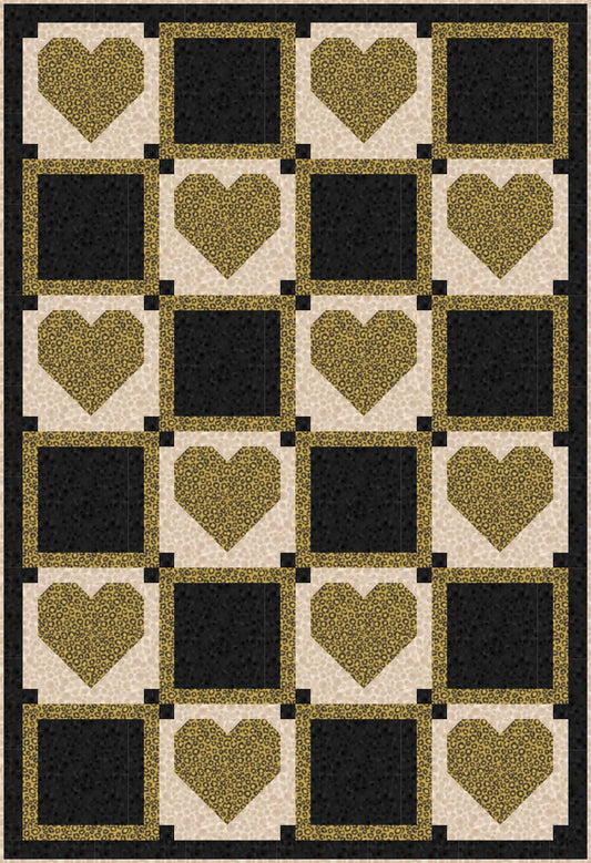 LIMITED EDITION!! Fabric Cafe Amore Quilt Kit Featuring Lewis & Irene Small Things Wild Animals Fabric Collection Finished Size: 39"x57"