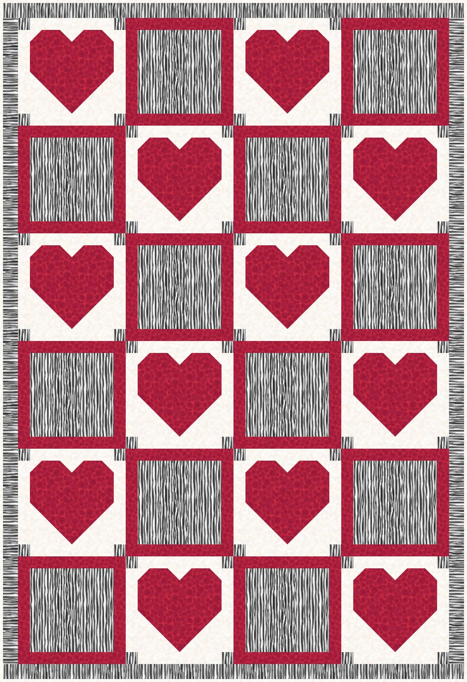 LIMITED EDITION!! Fabric Cafe Amore Quilt Kit Featuring Lewis & Irene Small Things Wild Animals Fabric Collection Finished Size: 39"x57"