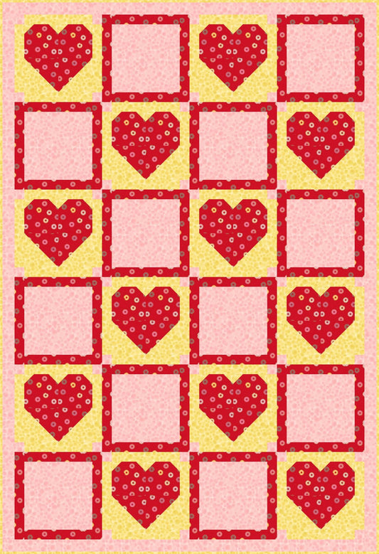 LIMITED EDITION!! Fabric Cafe Amore Quilt Kit Featuring Lewis & Irene Small Things Sweet Fabric Collection Finished Size: 39"x57"