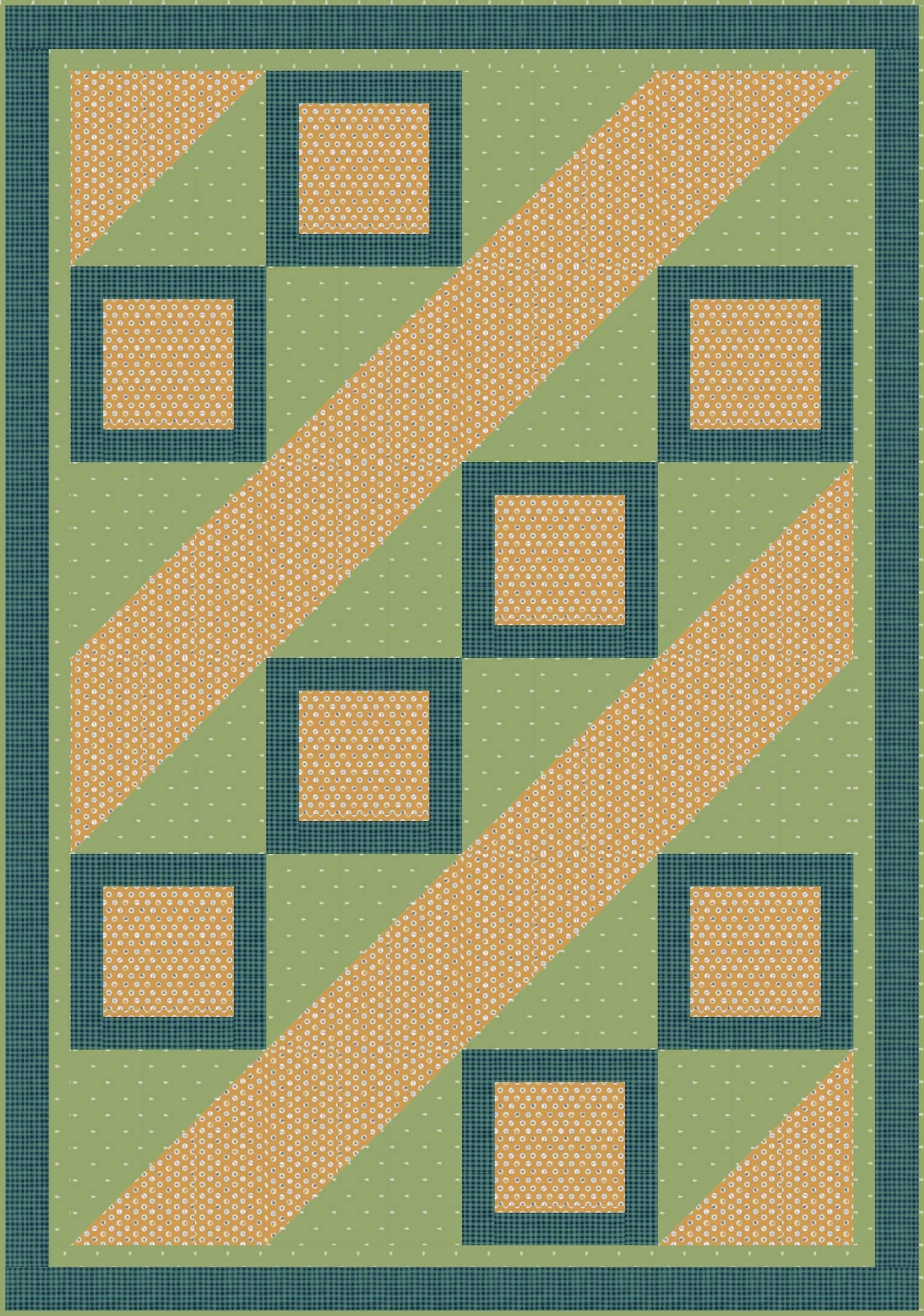 LIMITED EDITION!! Fabric Cafe Ashford Square Quilt Kit Featuring Riley Blake Love You S'Mores Fabric Collection Finished Size: 42.5"x60.5"