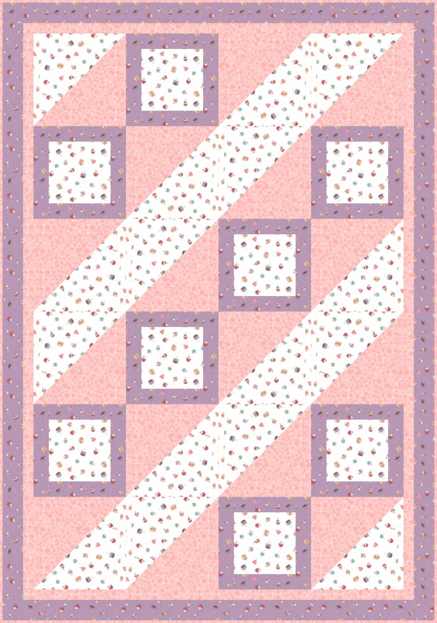 LIMITED EDITION Fabric Cafe Ashford Square Quilt Kit Featuring Lewis & Irene Small Things Sweet Fabric Collection Finished Size: 42.5"x60.5"