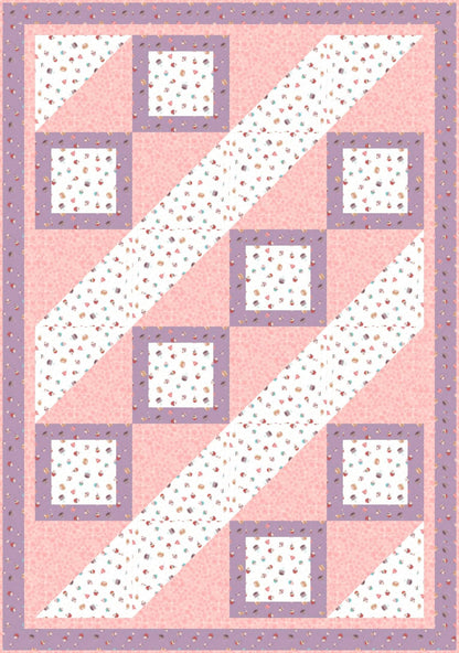 LIMITED EDITION Fabric Cafe Ashford Square Quilt Kit Featuring Lewis & Irene Small Things Sweet Fabric Collection Finished Size: 42.5"x60.5"