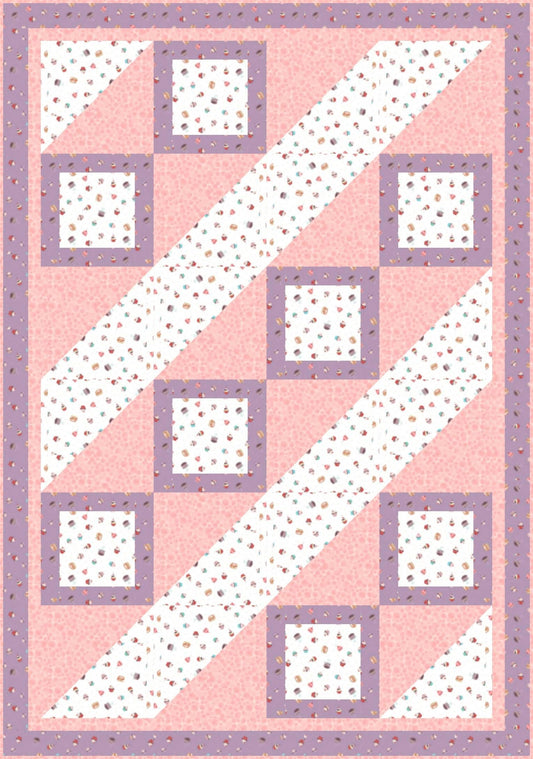 LIMITED EDITION Fabric Cafe Ashford Square Quilt Kit Featuring Lewis & Irene Small Things Sweet Fabric Collection Finished Size: 42.5"x60.5"