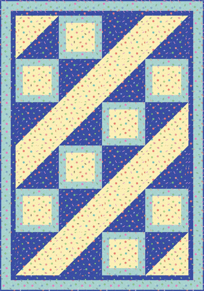 LIMITED EDITION Fabric Cafe Ashford Square Quilt Kit Featuring Lewis & Irene Small Things Sweet Fabric Collection Finished Size: 42.5"x60.5"
