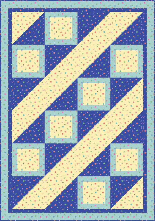 LIMITED EDITION Fabric Cafe Ashford Square Quilt Kit Featuring Lewis & Irene Small Things Sweet Fabric Collection Finished Size: 42.5"x60.5"