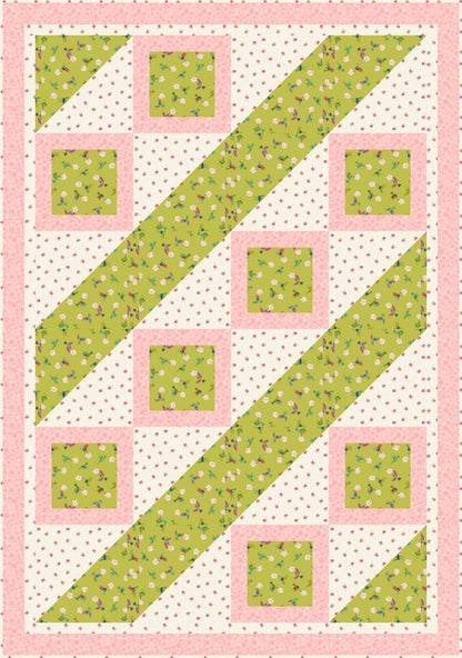 LIMITED EDITION Fabric Cafe Ashford Square Quilt Kit Featuring Lewis & Irene Hibiscus Hummingbird Fabrics Finished Size: 42.5"x60.5"