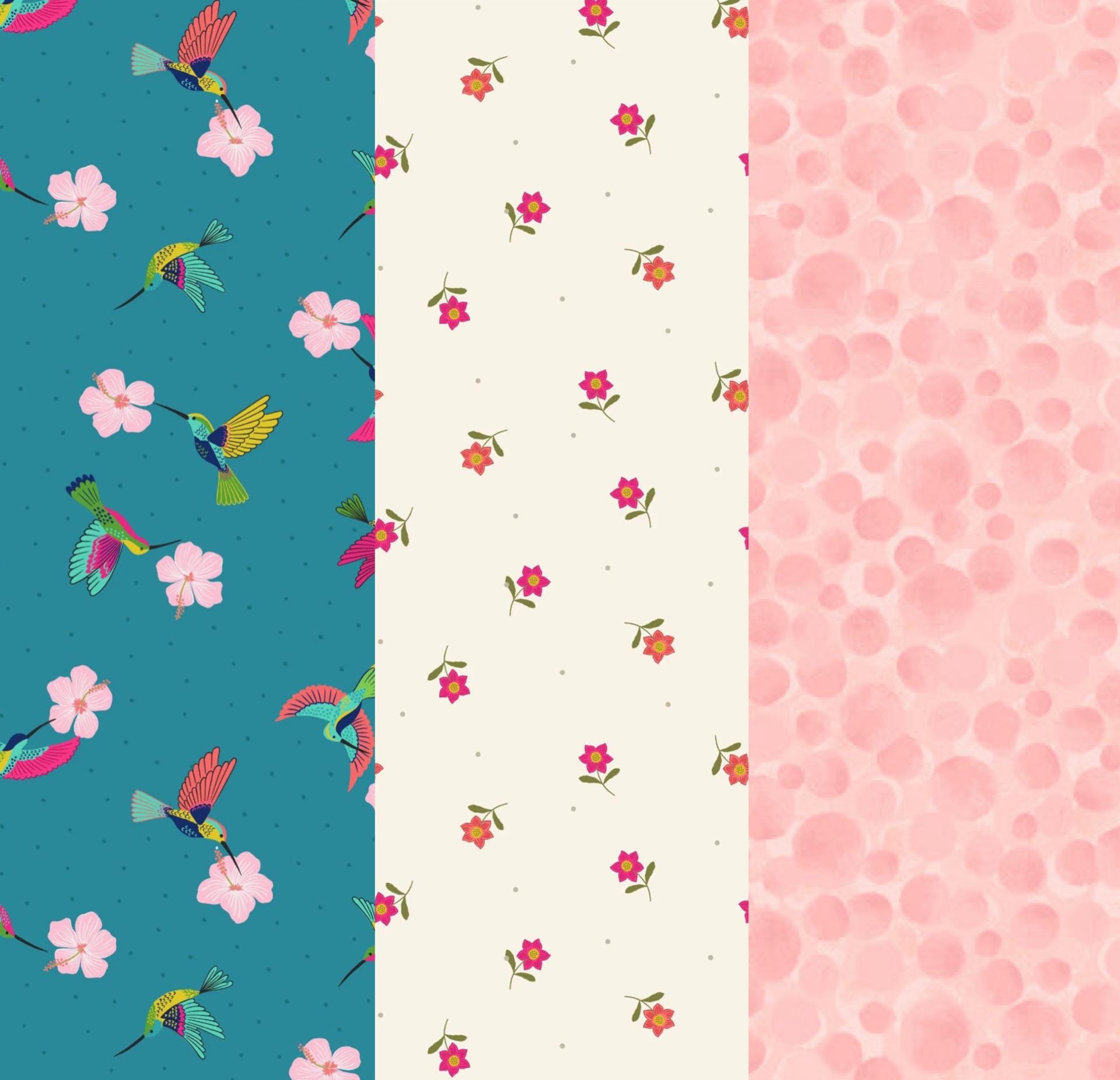 LIMITED EDITION Fabric Cafe Ashford Square Quilt Kit Featuring Lewis & Irene Hibiscus Hummingbird Fabrics Finished Size: 42.5"x60.5"