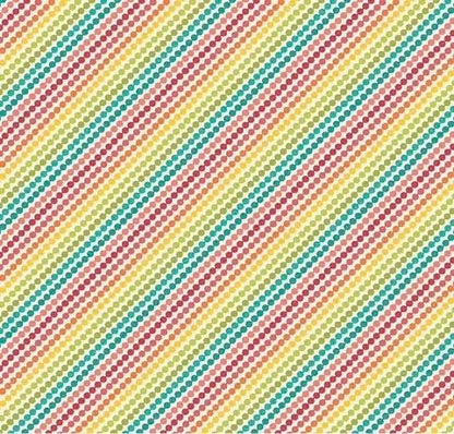 Riley Blake Heather Peterson Market Street Fabric Collection Rainbow Stripes on Cream Premium 100% Quilt Shop Quality Cotton Fabric
