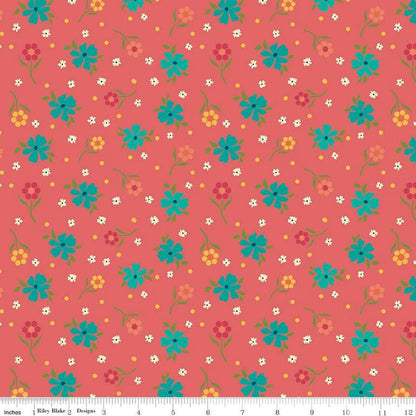 Riley Blake Heather Peterson Market Street Fabric Collection Flowers on Tea Rose Premium 100% Quilt Shop Quality Cotton Fabrics