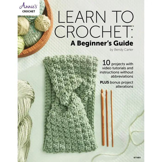Annie's Crochet Learn To Crochet A Beginner's Guide 10 Projects with Video Tutorials & Instructions Without Abbreviations (Softcover) 871883