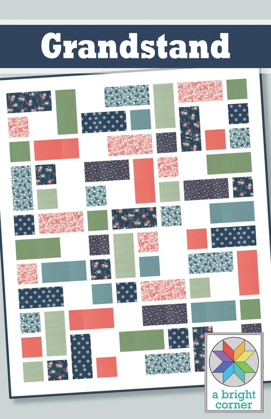 A Bright Corner Grandstand Quilt Pattern - 4 Size Variations Per Pattern ABC352