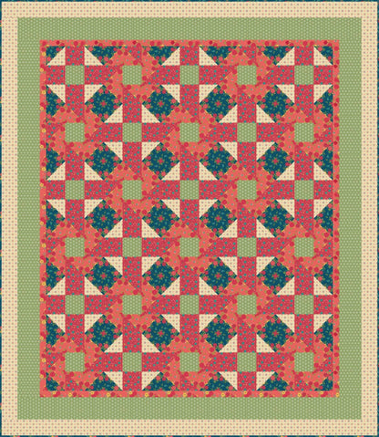 LIMITED EDITION!! Fabric Cafe Twister Quilt Kit Featuring Riley Blake Market Street Fabric Collection Finished Size: 59.5”x68.5"