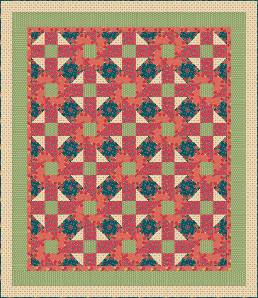 LIMITED EDITION!! Fabric Cafe Twister Quilt Kit Featuring Riley Blake Market Street Fabric Collection Finished Size: 59.5”x68.5"