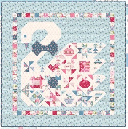 NEW ARRIVAL!! Poppie Cotton Blue Swan Song Quilt Kit Featuring Poppie Cotton Stolen Moments Fabric Collection Finished Size: 58"x58"
