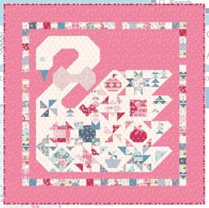 NEW ARRIVAL!! Poppie Cotton Pink Swan Song Quilt Kit Featuring Poppie Cotton Stolen Moments Fabric Collection Finished Size: 58"x58"
