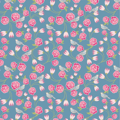 NEW ARRIVAL!! Poppie Cotton Blue Swan Song Quilt Kit Featuring Poppie Cotton Stolen Moments Fabric Collection Finished Size: 58"x58"