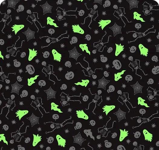 Glow-In-The-Dark Lewis & Irene Witchy Woods Fabric Collection Spooky Friends on Purple Authentic Premium 100% Cotton Fabrics