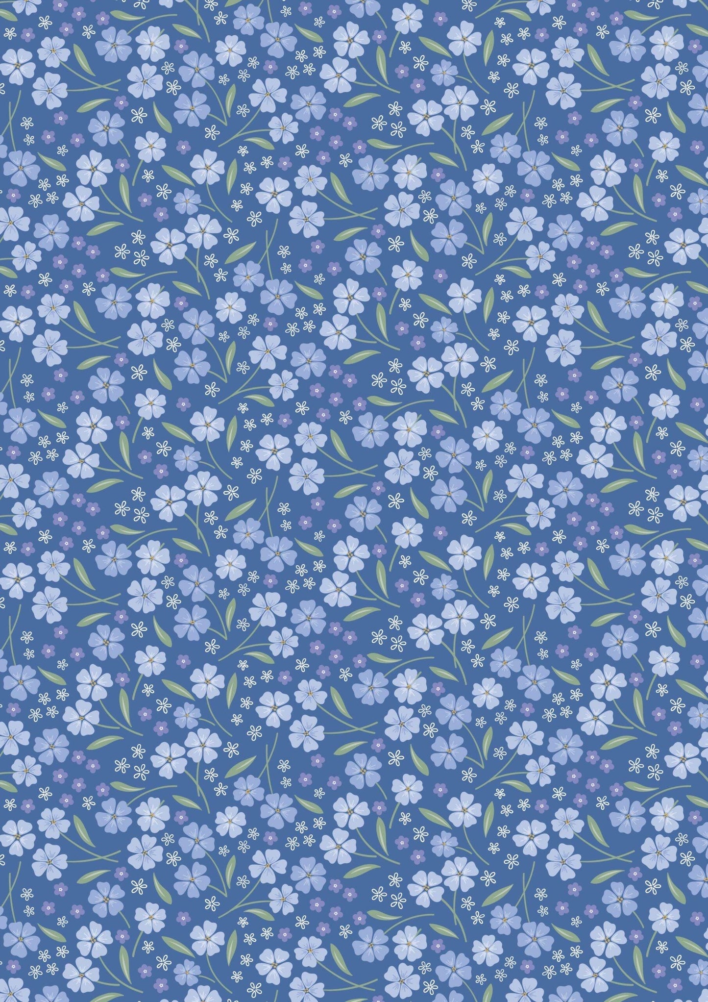 Lewis & Irene Forever Blooms Fabric Collection Forevermore on Mid-Blue Premium 100% Cotton Quilt Shop Quality Fabrics