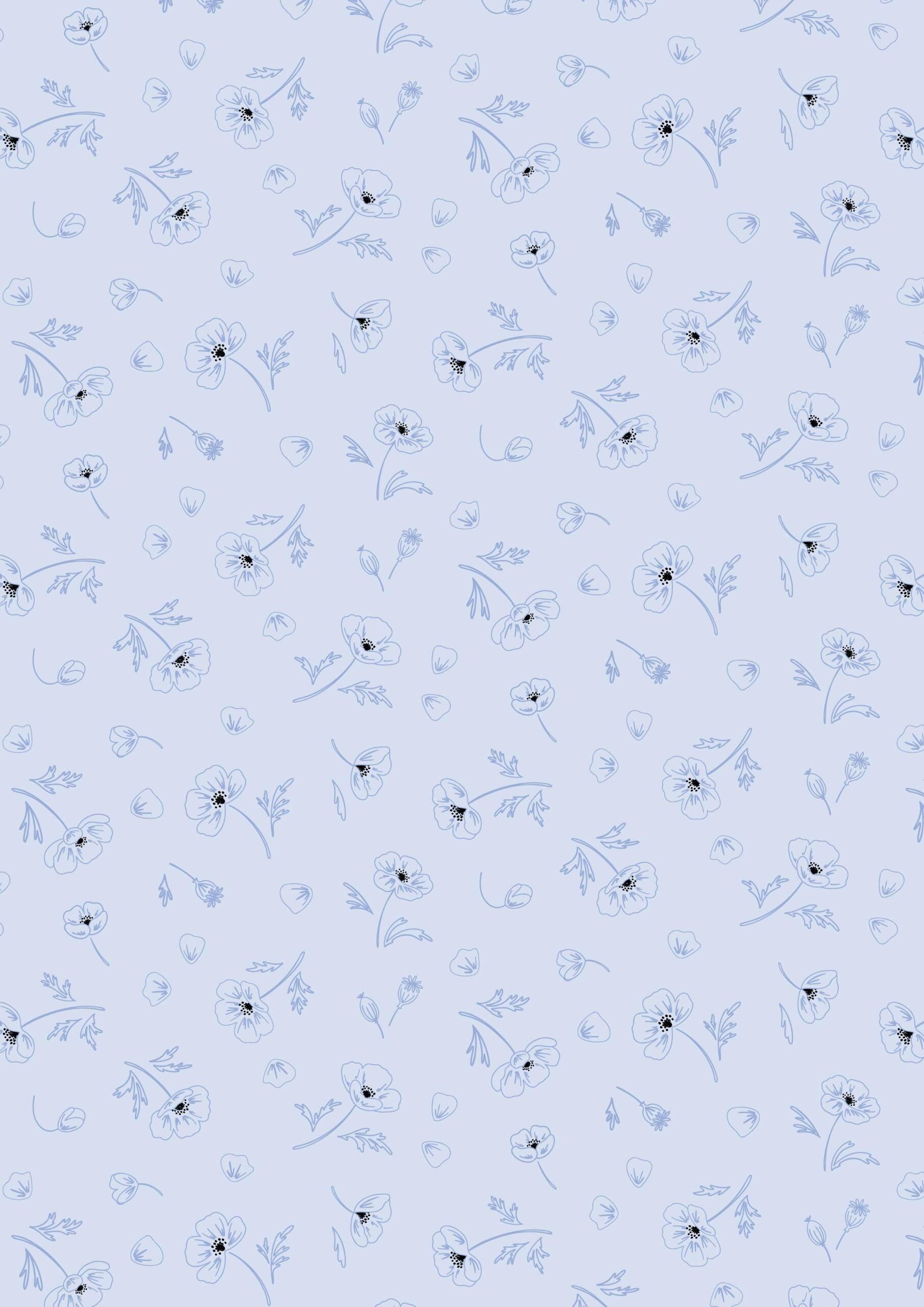 Lewis & Irene Forever Blooms Fabric Collection Ephemeral Beauty on Pale Blue Premium 100% Cotton Quilt Shop Quality Fabrics