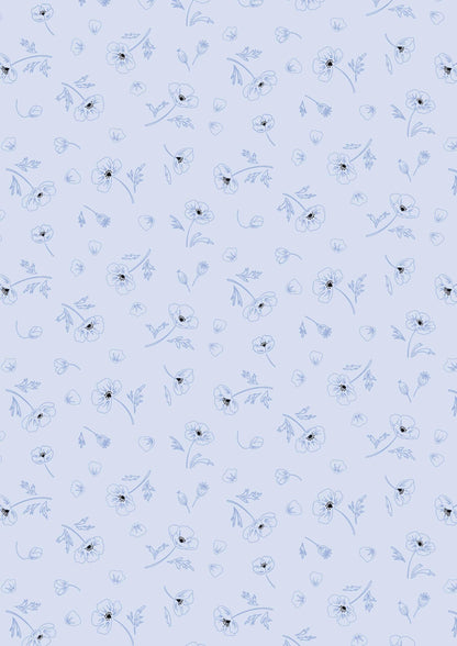 Lewis & Irene Forever Blooms Fabric Collection Ephemeral Beauty on Pale Blue Premium 100% Cotton Quilt Shop Quality Fabrics