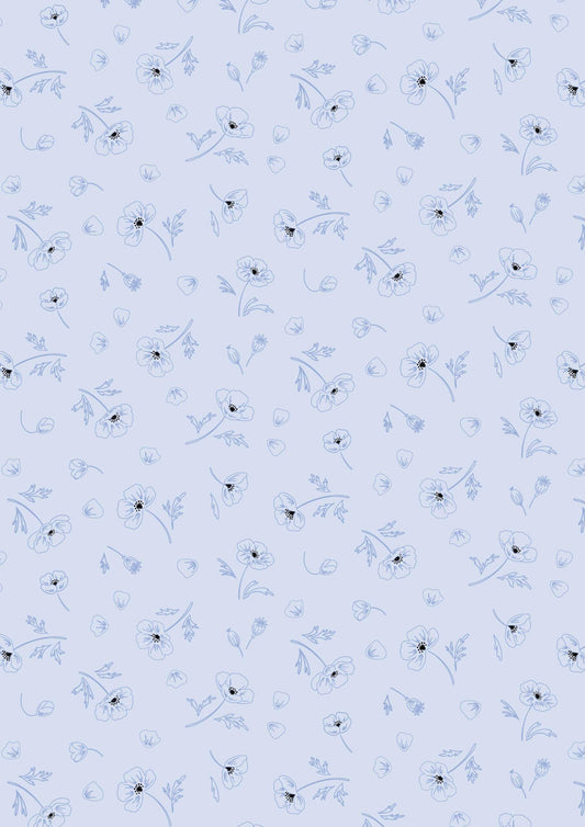 Lewis & Irene Forever Blooms Fabric Collection Ephemeral Beauty on Pale Blue Premium 100% Cotton Quilt Shop Quality Fabrics